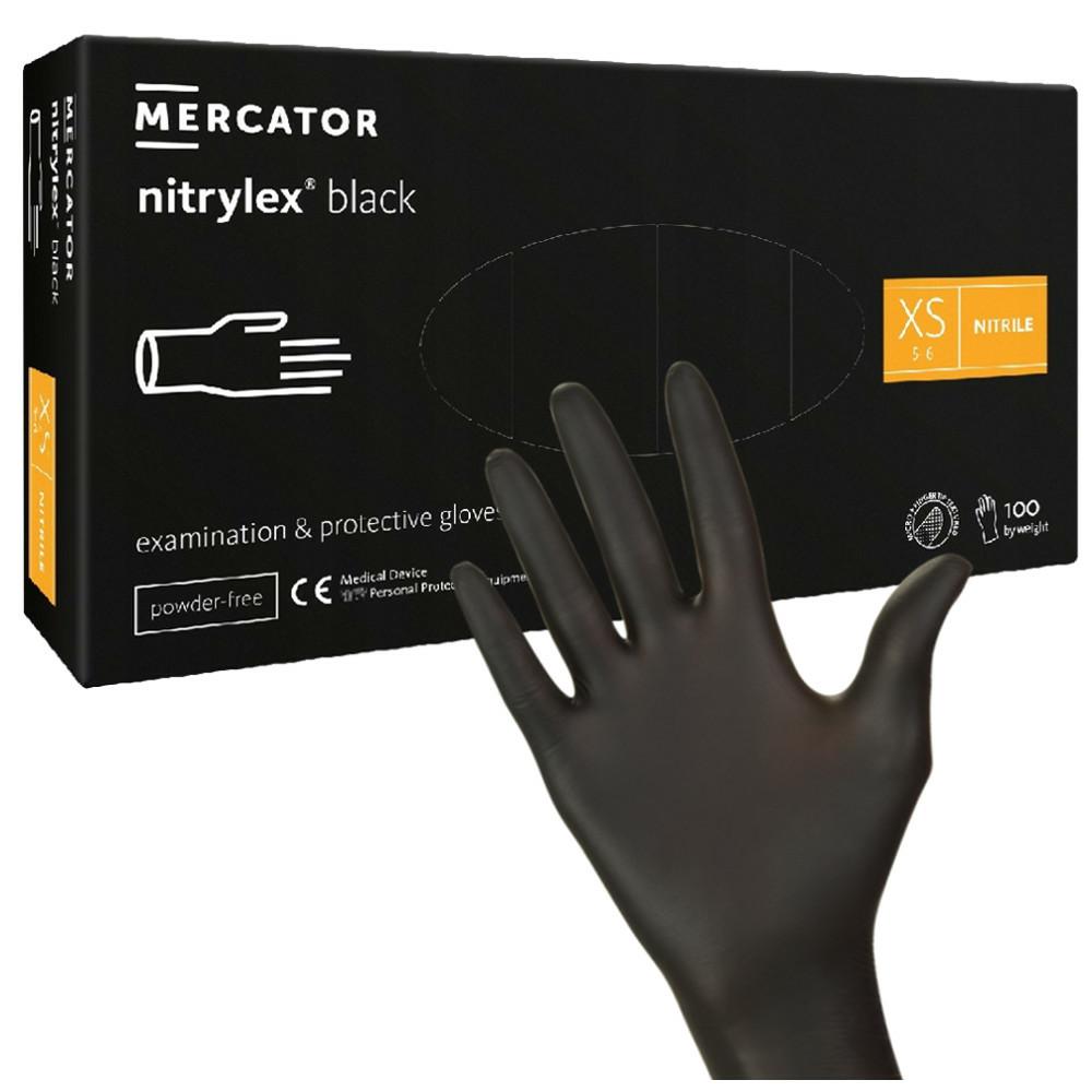 Rękawiczki Nitrylex XS czarne