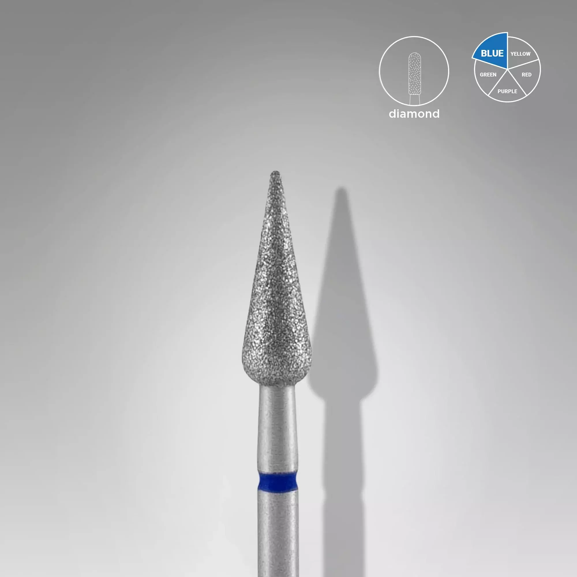 Frez diamentowy gruszka niebieski FA100B040/12